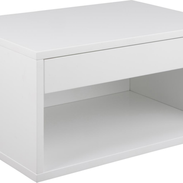 Natbord / sengebord Signature Florima UV-malet hvid MDF H24,5ÃB50ÃD35 cm